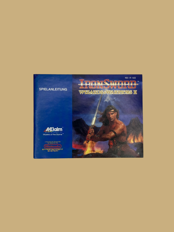 Nes iron sword wizards & warriors ii mit booklet front booklet