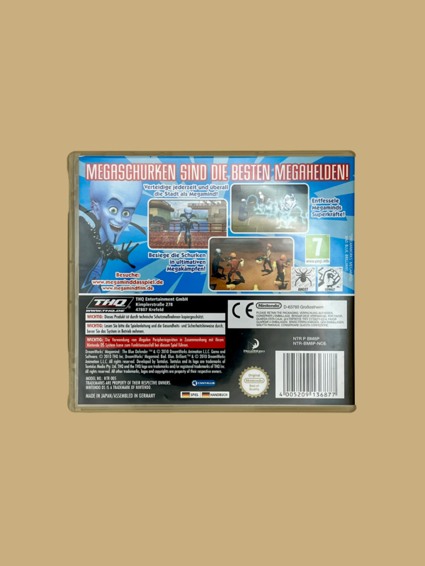 Nintendo ds megamind der blaue retter back