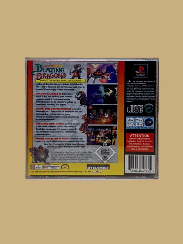 Playstation 1 blazing dragons back