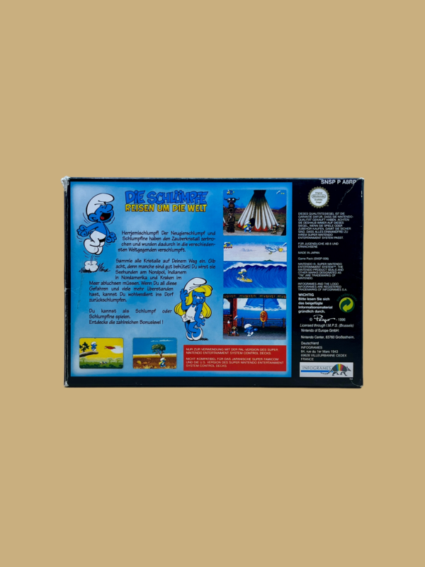 Snes die schlümpfe reisen um die welt back