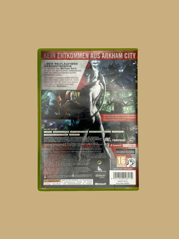 Xbox 360 arkham city back