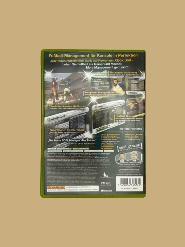 Xbox 360 bdfl manager 2007 back