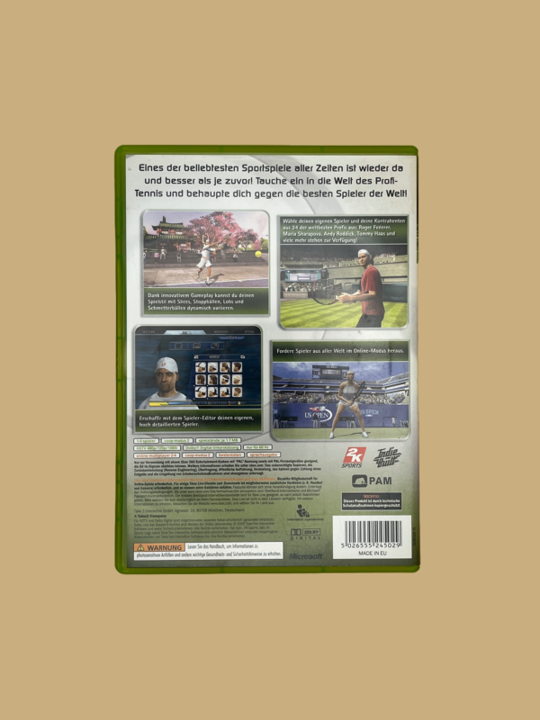 Xbox 360 topspin 2 back