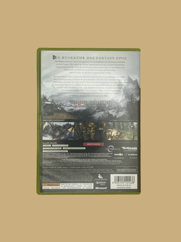 Xbox 360 the elder scrolls v skyrim back 2