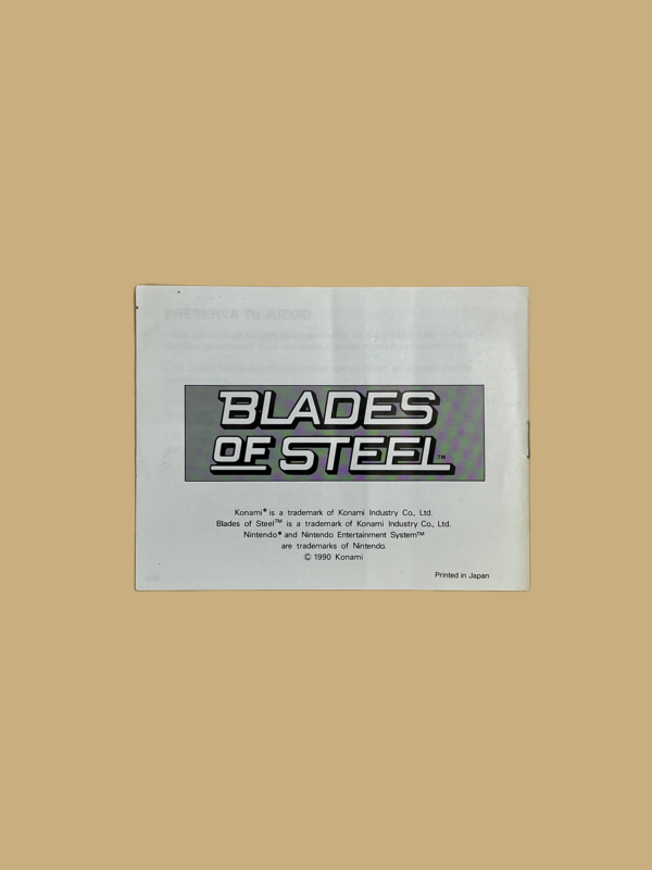 Nes blades of steel booklet back