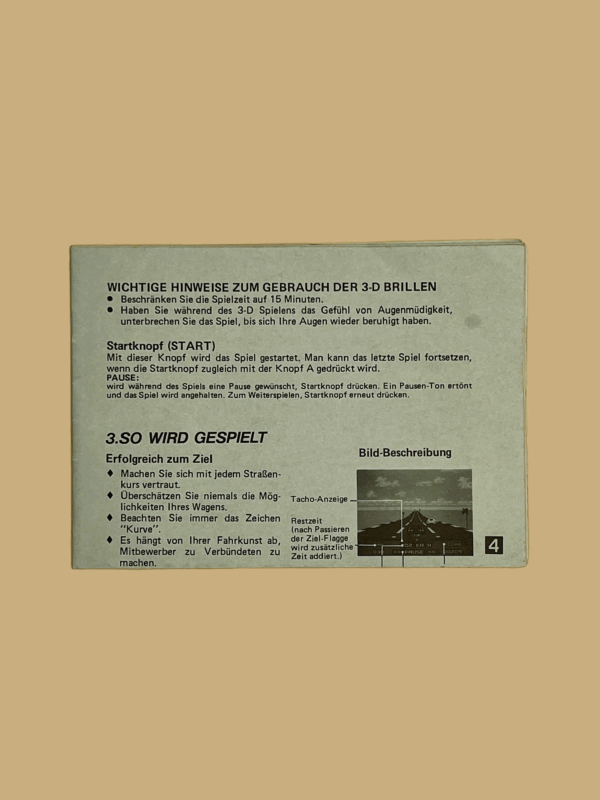 Nes rad racer mit booklet booklet back