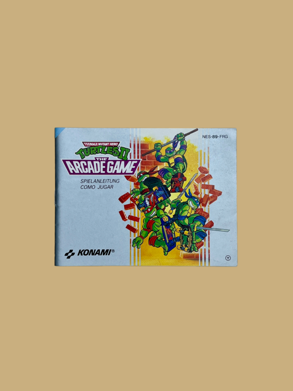 Nes teenage mutant hero turtles ii the arcade game booklet front