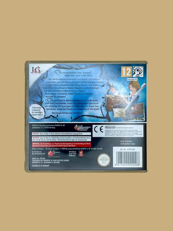 Nintendo ds witches & vampires the secrects of ashburry back