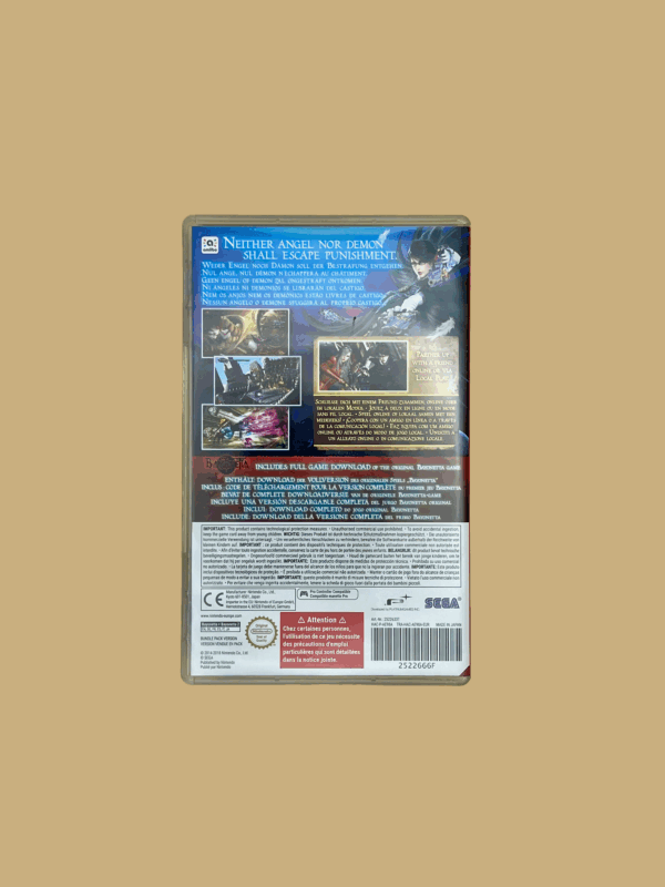 Nintendo switch bayonetta special edition game back