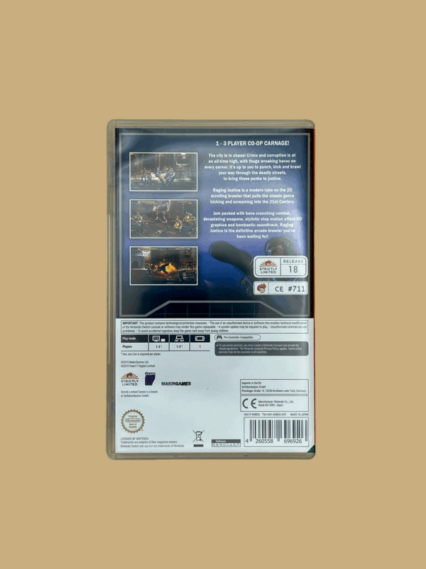 Nintendo switch raging justice game back