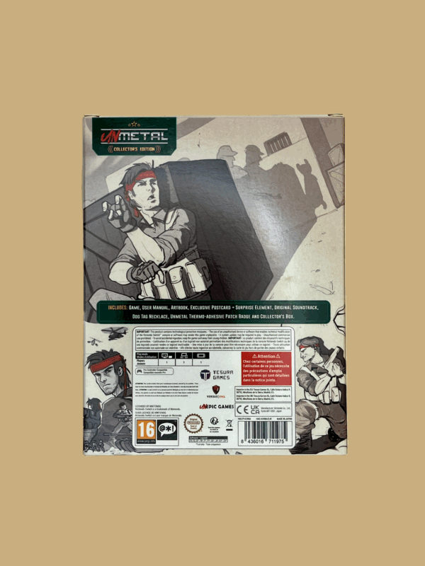 Nintendo switch unmetal collector's edition back