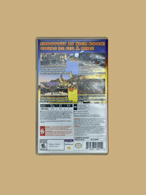 Nintendo switch wild guns reloaded back