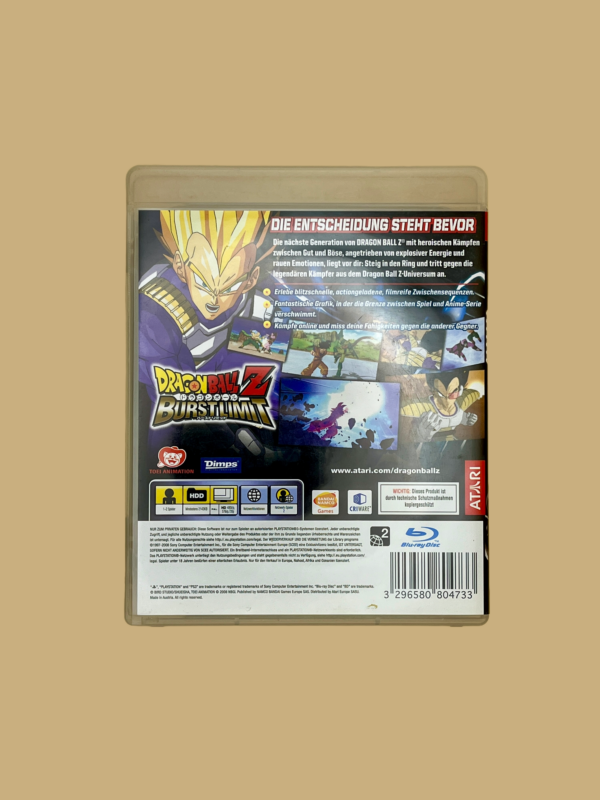 Playstation 3 dragon ball z burst limit back