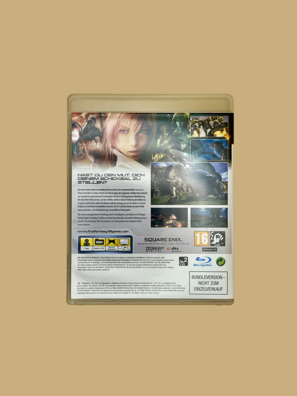 Playstation 3 final fantasy xiii limitierte sammler edition game back