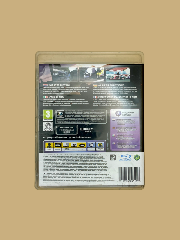 Playstation 3 gran turismo 5 back