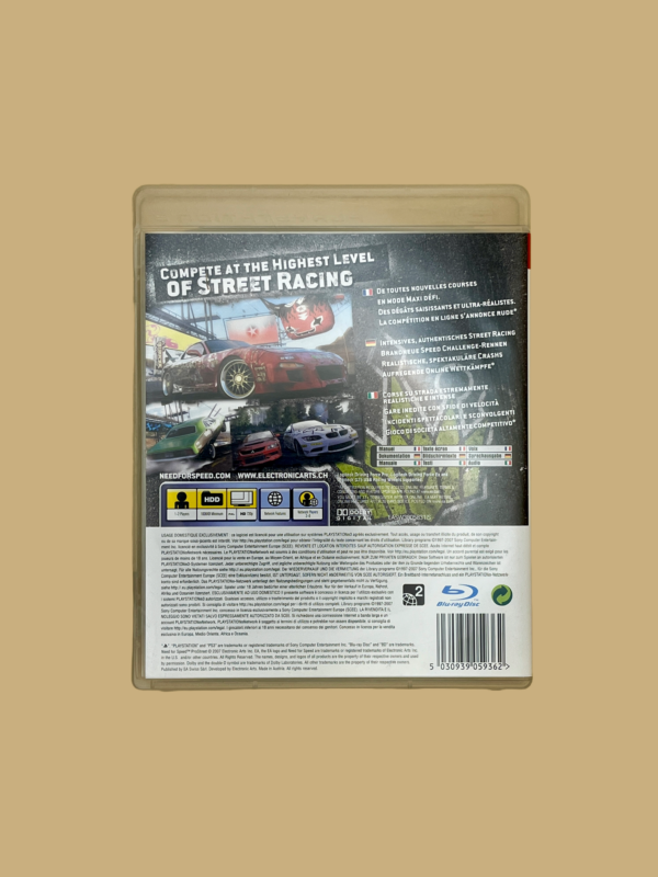 Playstation 3 need for speed pro street back