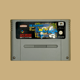 Snes die schlümpfe reisen um die welt front