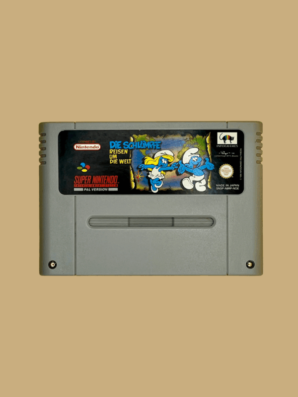 Snes die schlümpfe reisen um die welt front