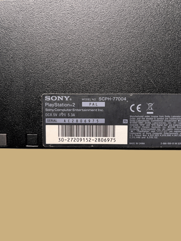 Sony Playstation 2 (PS2): Slim Schwarz (Model SCPH-77004) - Image 3