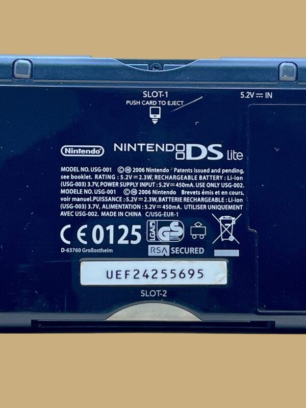 Nintendo DS Lite: Schwarz (Model USG-001) – Bild 3